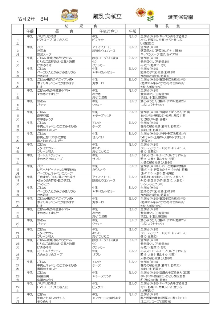 8月離乳食のサムネイル