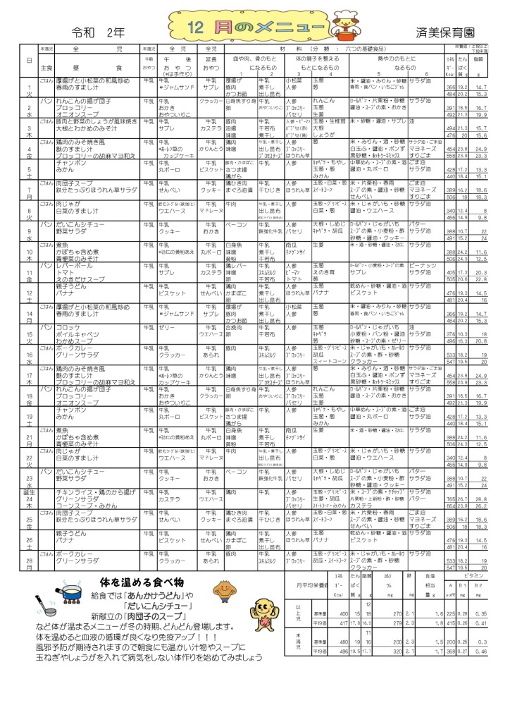 12月　給食だより pdf 幼児のサムネイル